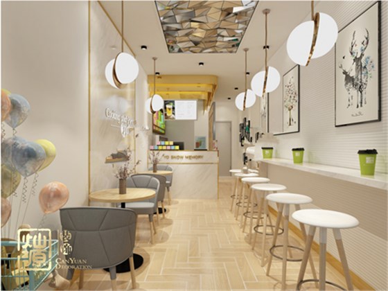 奶茶店装修设计效果图