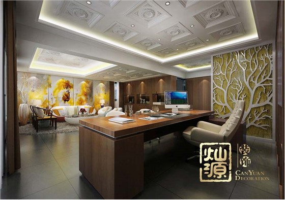 老板办公室装修注意事项 老板办公室背景墙设计细节|办公室热点|办公室装修|南宁装修公司|厂房装修|南宁装饰公司-灿源装饰【官网】
