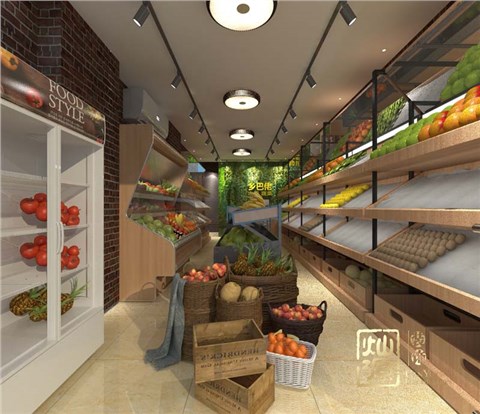 乡巴佬水果店商铺装修案例－灿源装饰