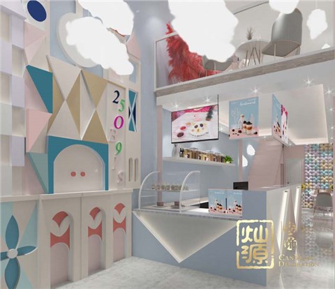 甜小小网红奶茶店设计装修案例-灿源装饰