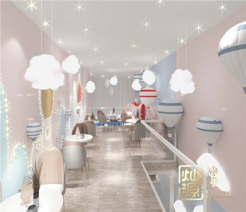 甜小小网红奶茶店设计装修案例-灿源装饰