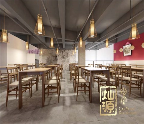 家餐新中式自助简餐厅装修-灿源装饰
