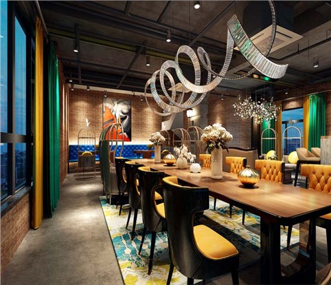 “暗夜里绽放的热情玫瑰”——神秘优雅的法式工业风南宁售楼部设计装修案例