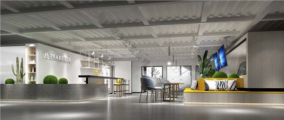 办公楼装修设计效果图之前台大厅
